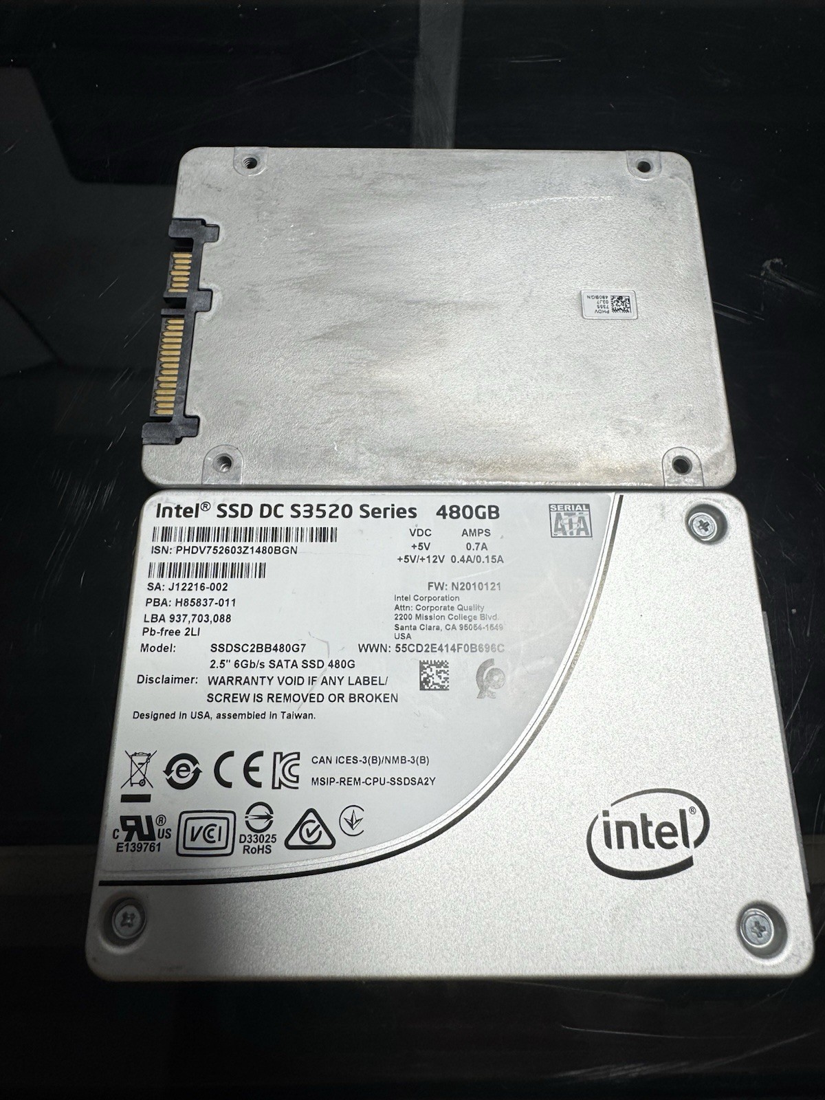 Intel DC S3520 480GB 2.5″ SATA 6Gb/s SSD – SSDSC2BB480G701 (for 1)