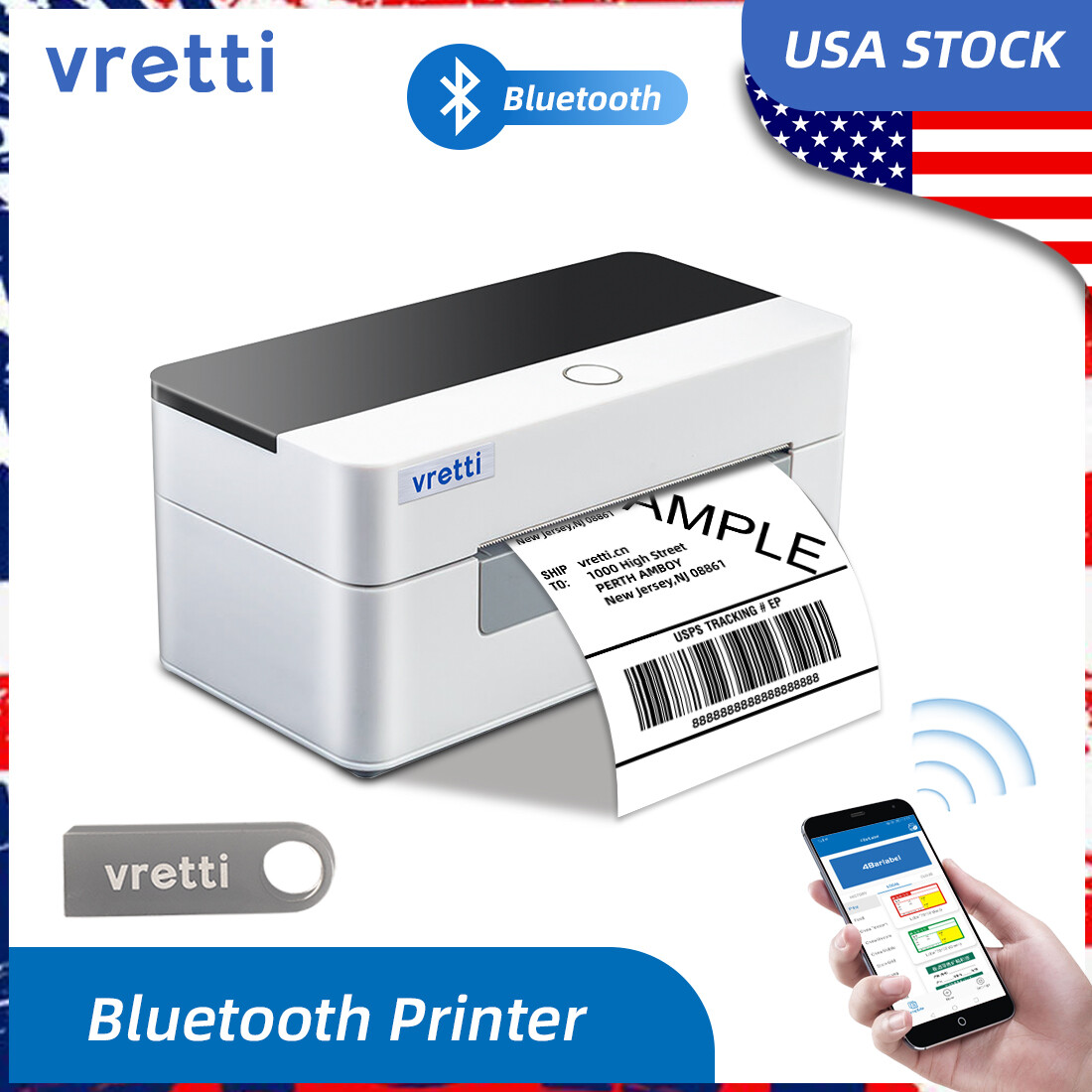 VRETTI Bluetooth Thermal Shipping Label Printer 4×6 POSHMARK ETSY EBAY MERCARI