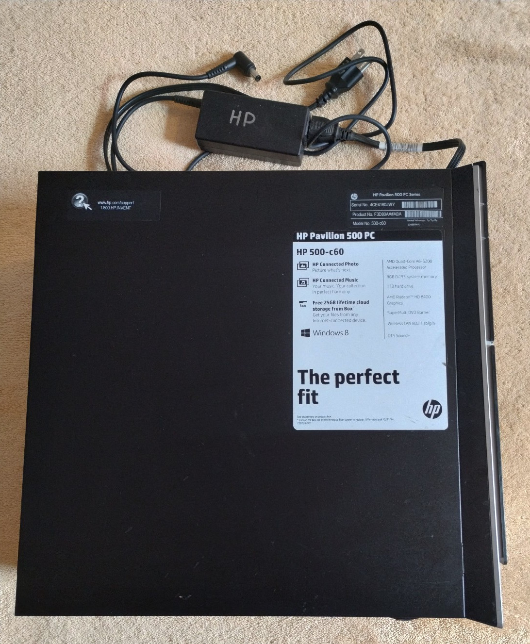 HP Pavilion 500-c60 AMD A6-5200 APU 2GHz, RAM 8GB, 1000GB HDD, Windows 10 Home
