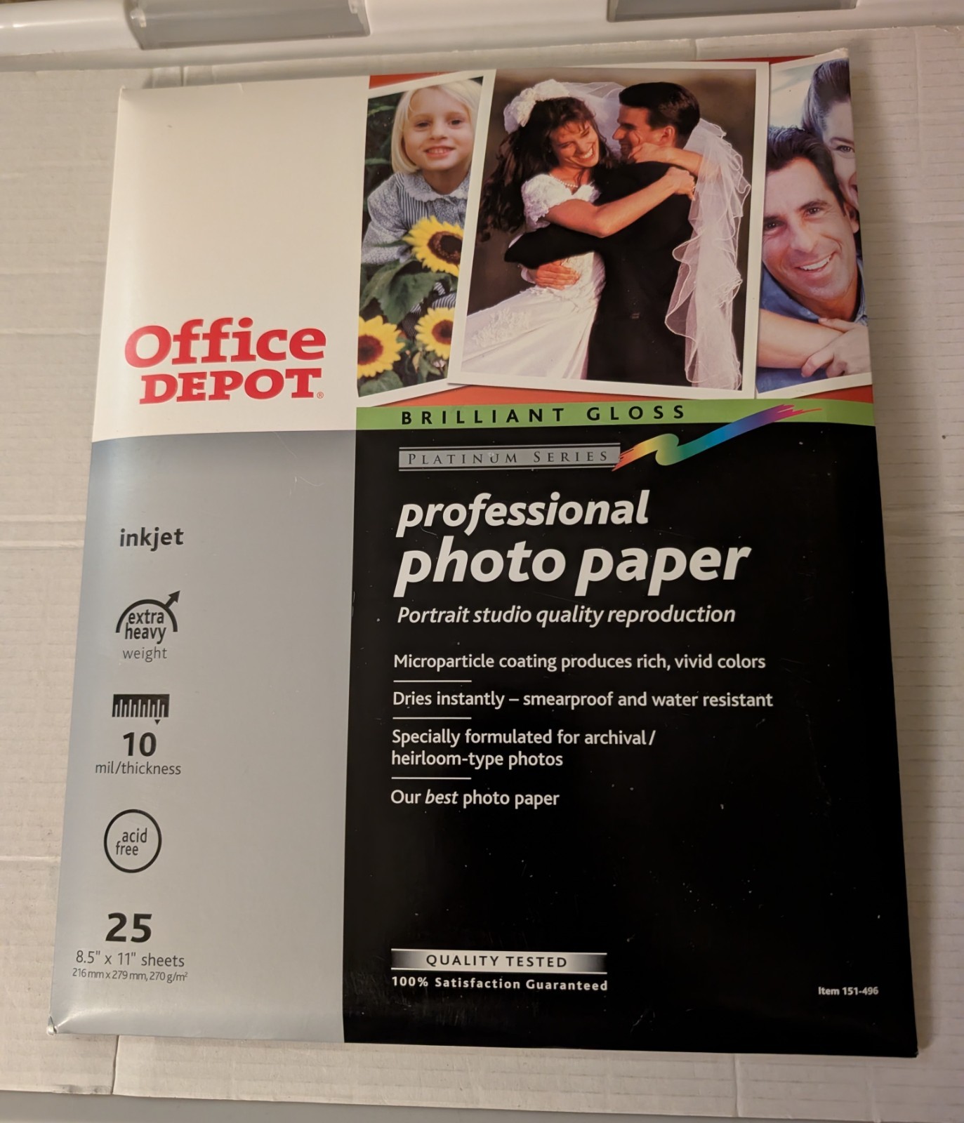 Office Depot Brilliant Gloss Professional Photo Paper 8.5 x 11 Inkjet 25 Sheets