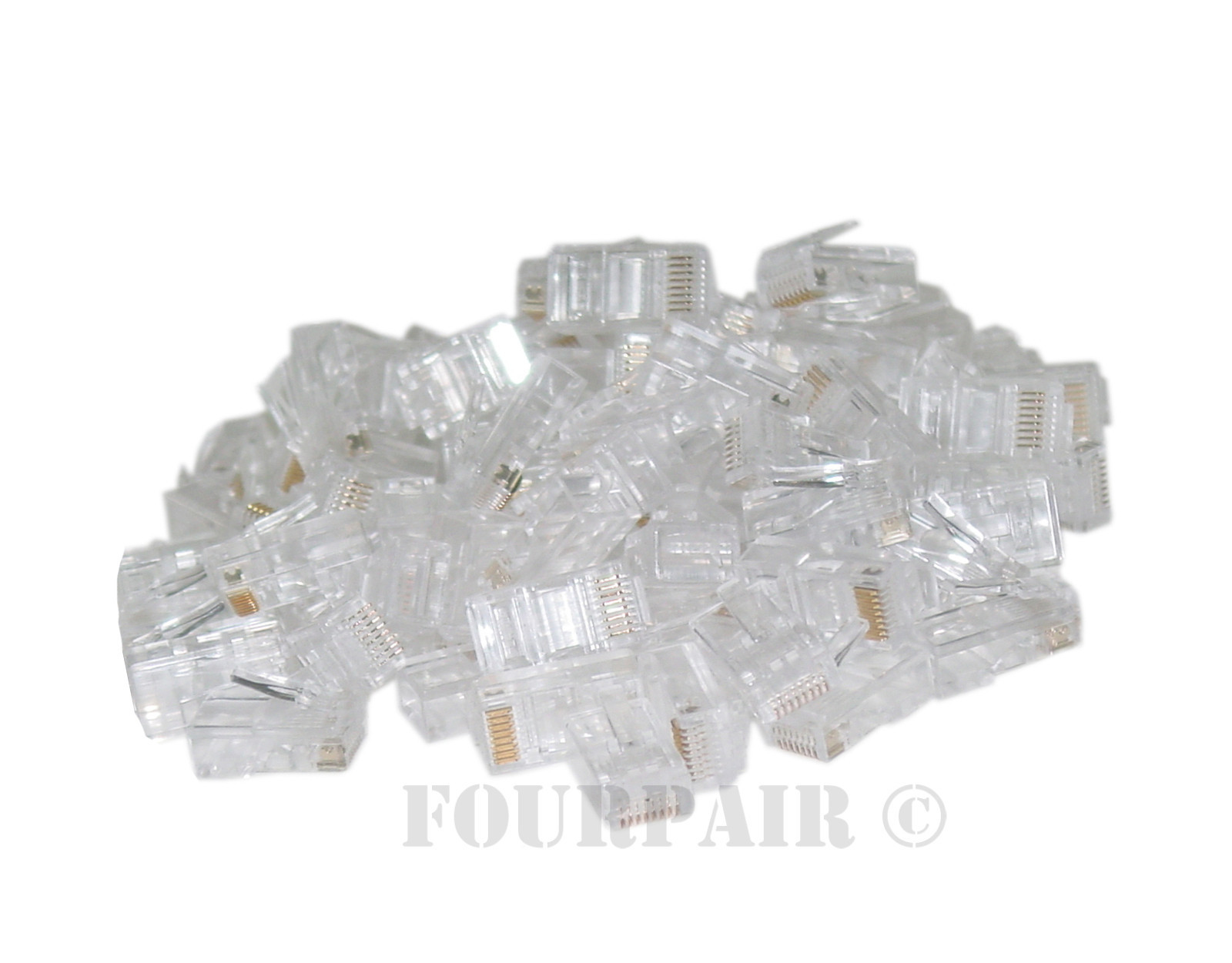 50 Pack – RJ45 8P8C CAT6 Crimp-On Connectors Plugs Ends For Solid Ethernet Cable