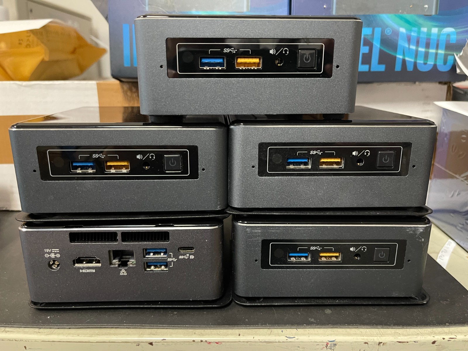 Lot of 2 Intel NUC7i3 BNH i3 Barebone w/adapter NO RAM/SSD – tested, good cond.