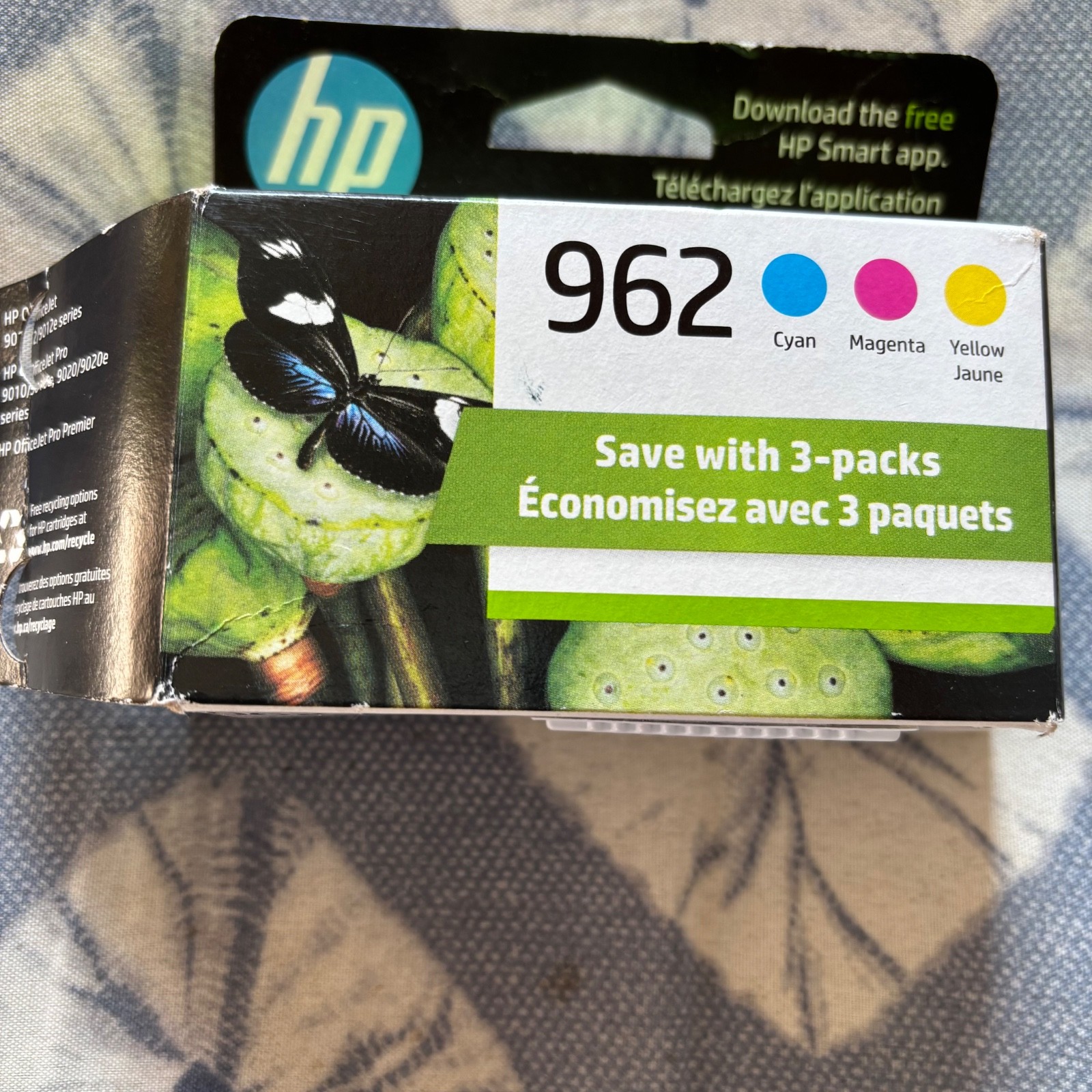 Genuine HP 962 Ink Cartridge Combo-C/M/Y-For HP 9016 9018 9025 Printer-3PK