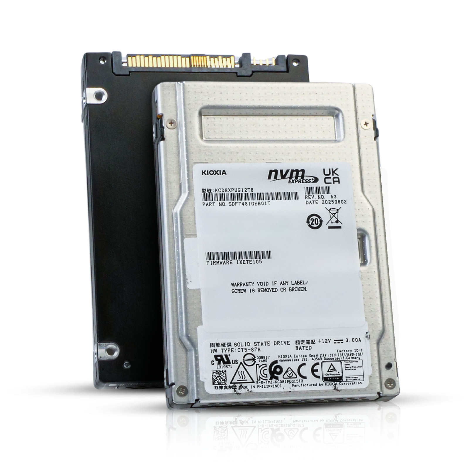Kioxia CD8P-V 12.8TB KCD8XPUG12T8 3 DWPD PCIe Gen5 x4 16GB/s U.3 NVMe 2.5″ SSD