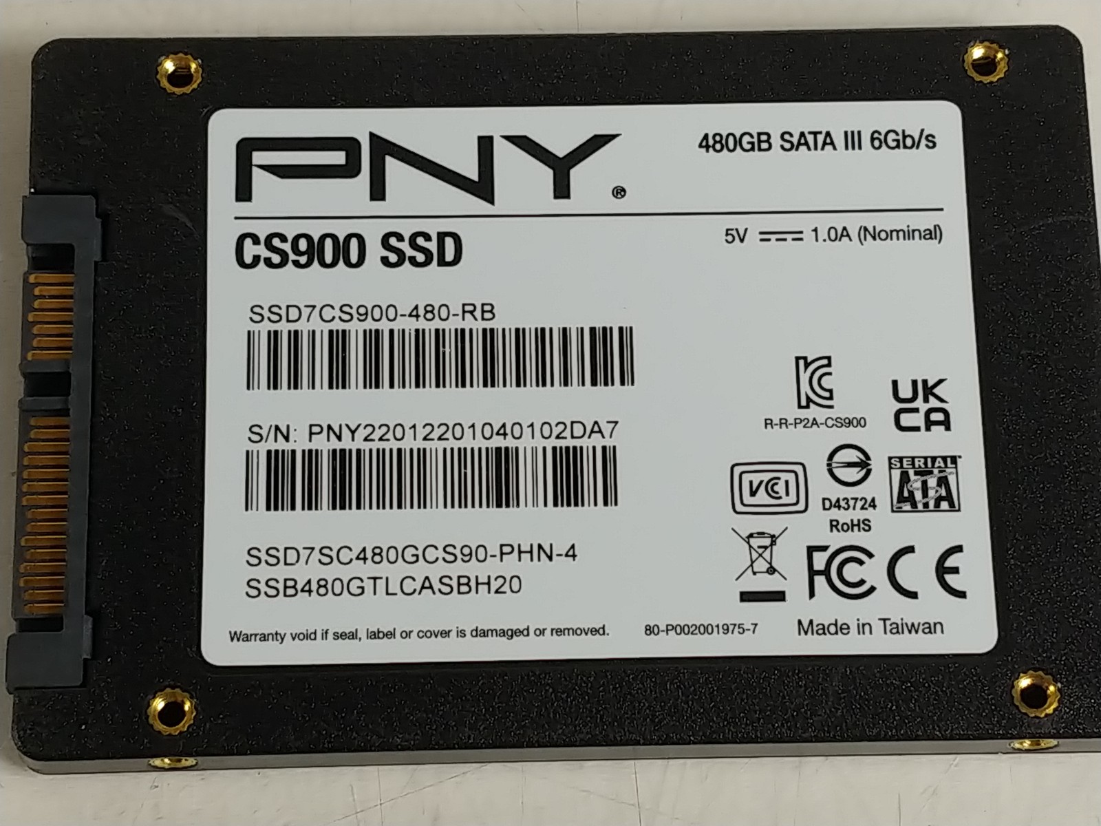 PNY SSD7CS900-480-RB 480 GB SATA III 2.5 in Solid State Drive