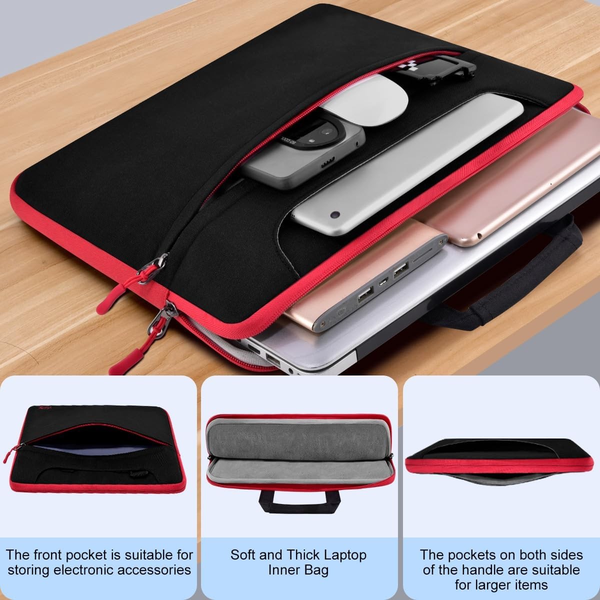 Laptop Shoulder Bag 15.6-16 inch Case, Water-Resistant Shockproof Handbag for Ma