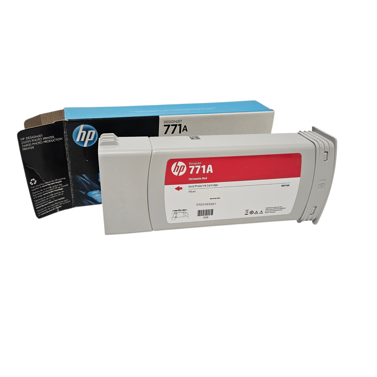 Genuine HP 771A Chromatic Red Ink Cartridge B6Y16A OPEN BOX