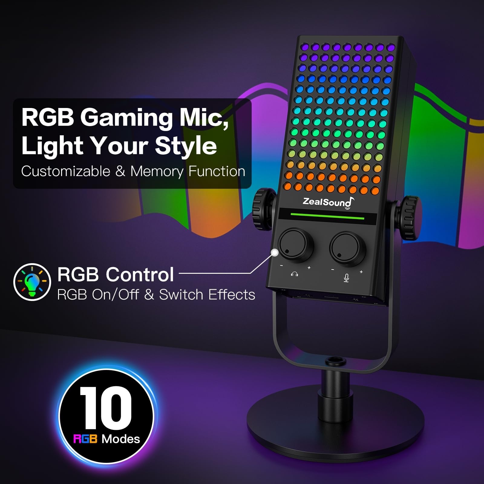 Gaming USB Microphone for PC, Mac, Xbox, iPhone & Android – Noise Reduction, Mut