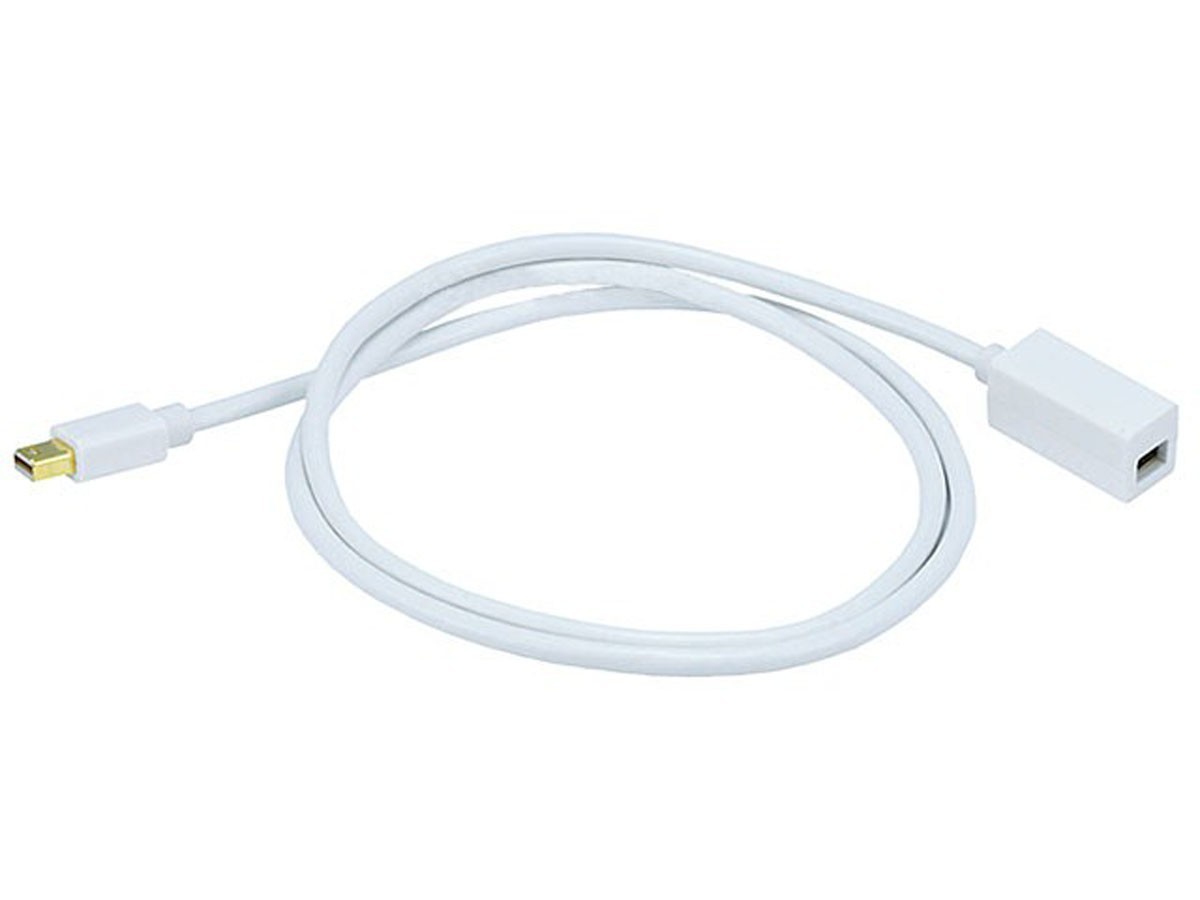 3ft 32AWG Mini DisplayPort Male to Female Extension Cable – White