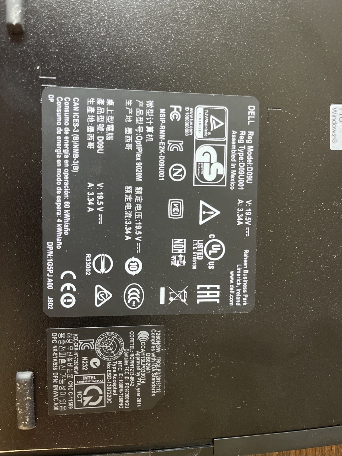 Dell OptiPlex 9020 Micro i7-4785T @ 2.20GHz 8GB 120GB SSD Windows 10 Pro Desktop