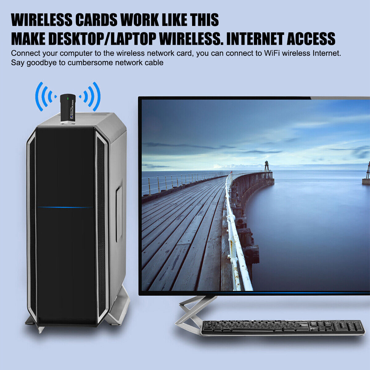 1300Mbps WiFi USB Wireless Network Receiver 2.4/5G Dual-Band Win10 11 Drive Free