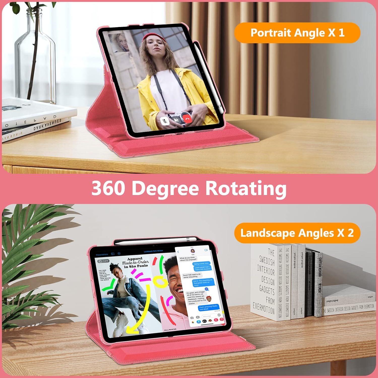 Rotating Case for iPad 10th Generation 10.9″ 2022 Swivel Stand Protective Cover