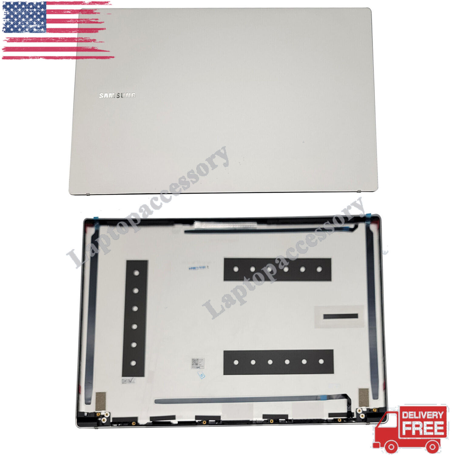 New Silver Back Cover Top Case Lid For Samsung Galaxy Book NP750XDA NP750TDA USA