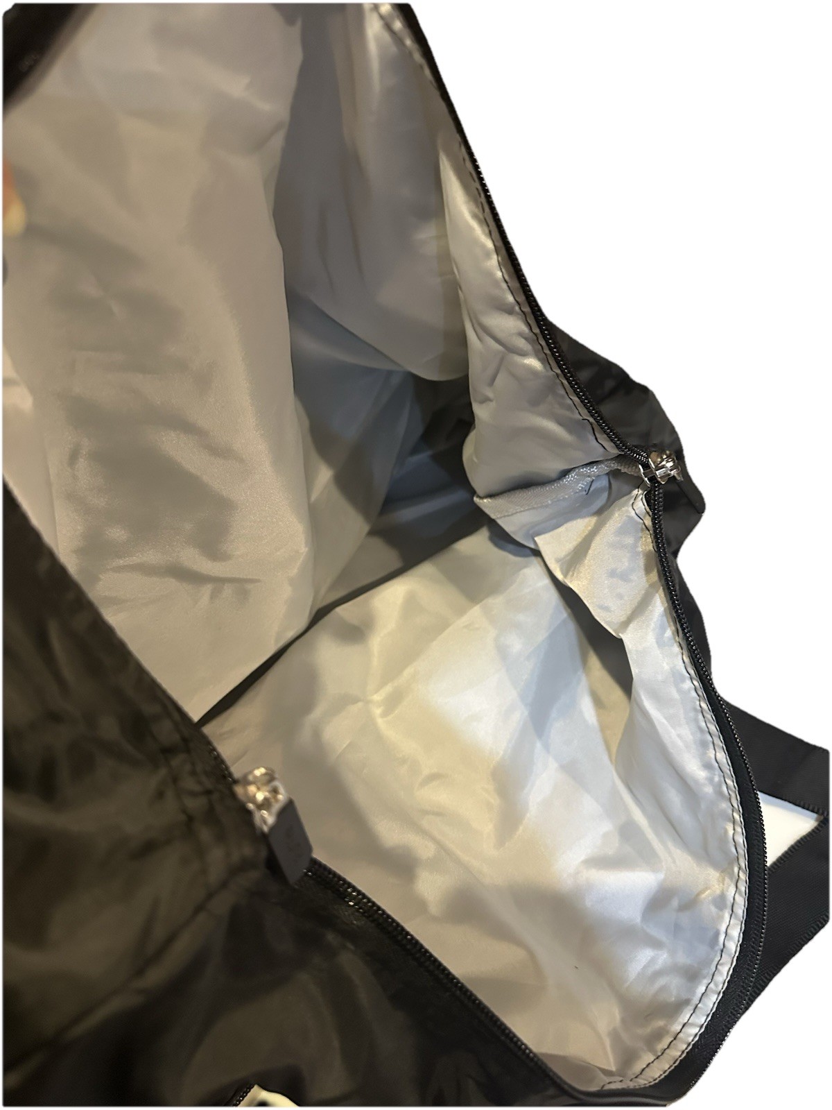 HP BLACK NYLON LOGO TOP ZIP TOTE WITH FRONT BACK ZIP POCKETS COMPUTER TECH BAG
