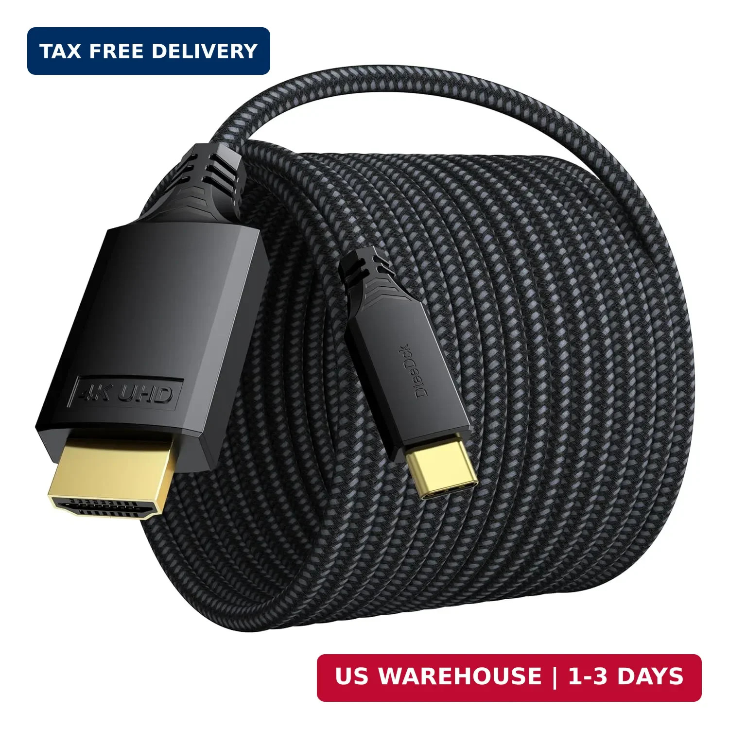 USB C to HDMI Cable 20ft Extra Long 4K@30Hz USB-C to HDMI Cord, Unidirectional T