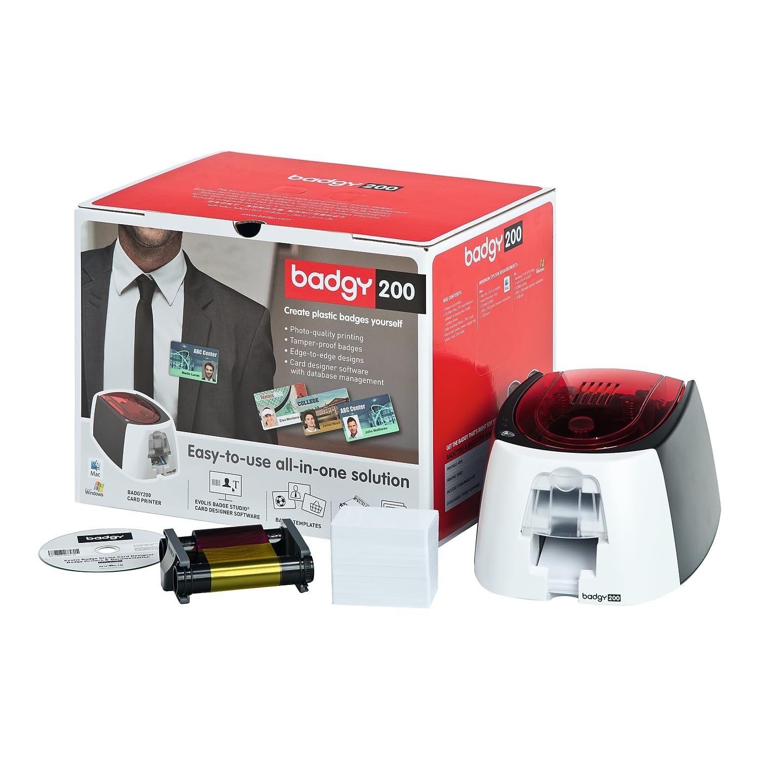 Evolis Badgy Badgy200 Single-Sided Card Printer