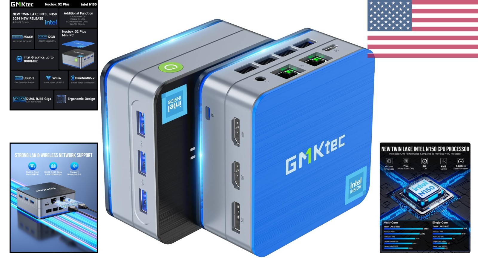 Versatile Intel N150 Mini Desktop PC: 12GB DDR5, 4K Display, WiFi 6 Connectivity