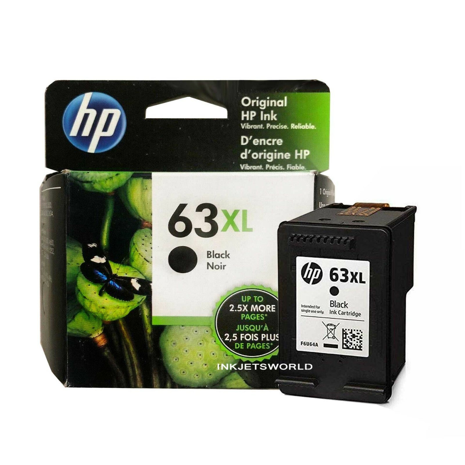 HP 63XL Genuine Black Ink Cartridge In Retail Box