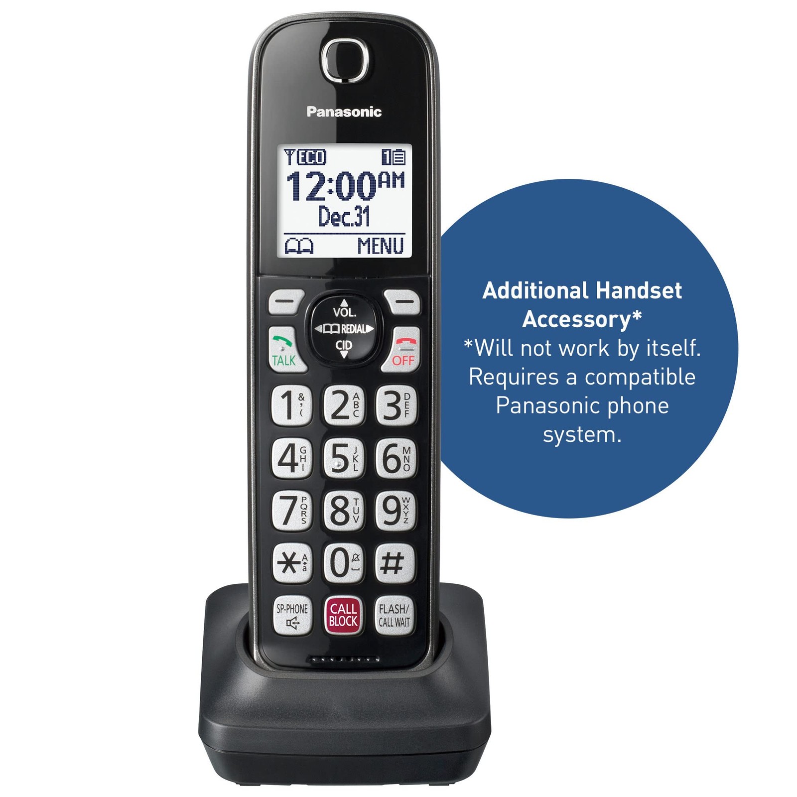 Cordless Phone Handset Additional KX-TGDA83M Metallic Black Panasonic KX-TGD81x
