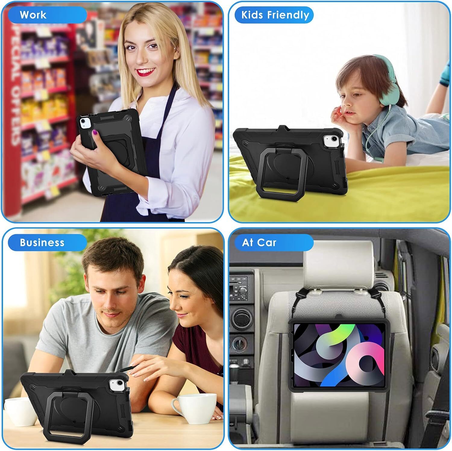 Rotating Case for iPad Pro 11 (M4/M5) 2024/2025 Shockproof Protector with Strap