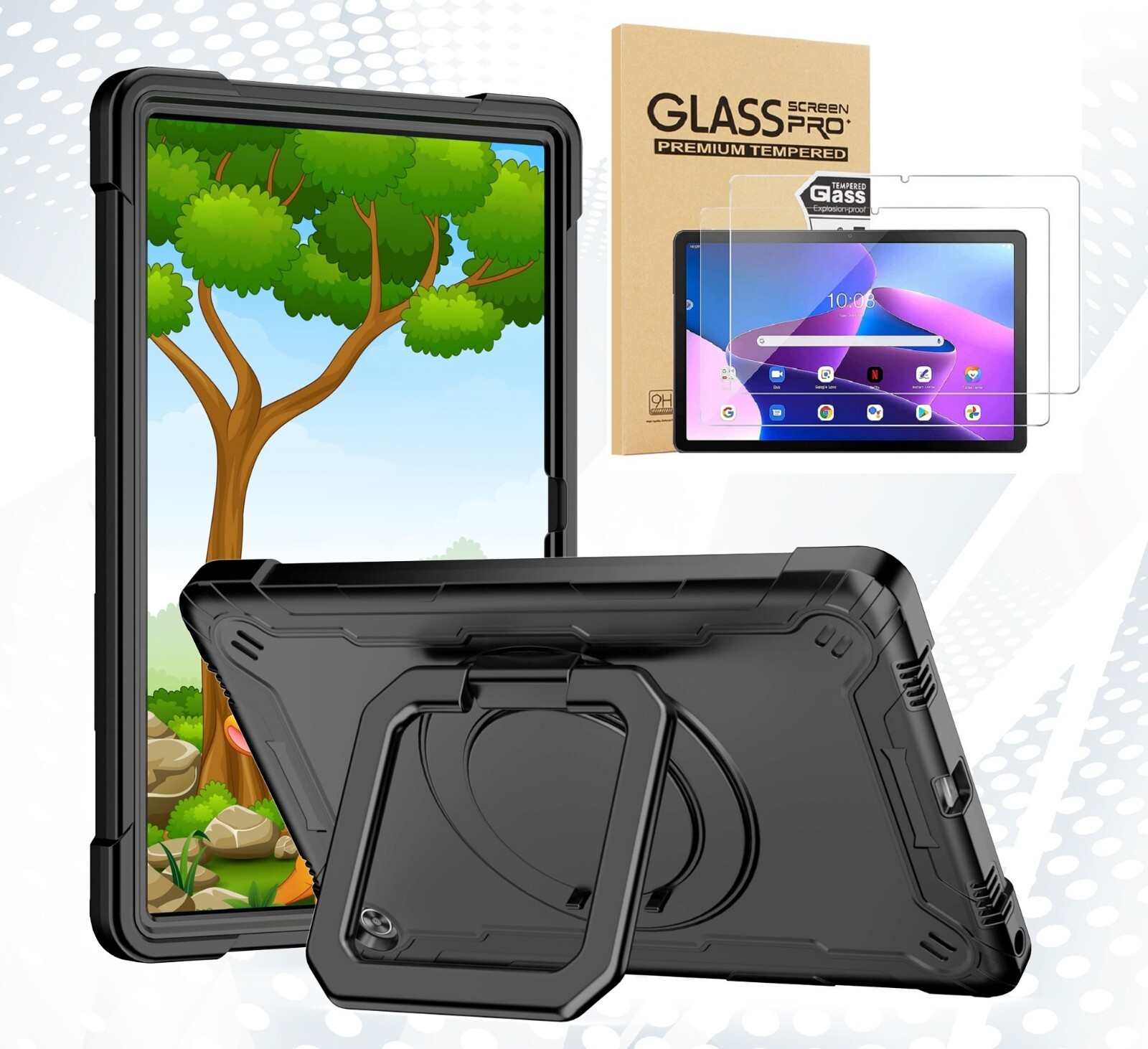 For Lenovo Tab M10 Plus 3rd Generation 10.6″ Tablet (TB-125FU) Stand Strap Case
