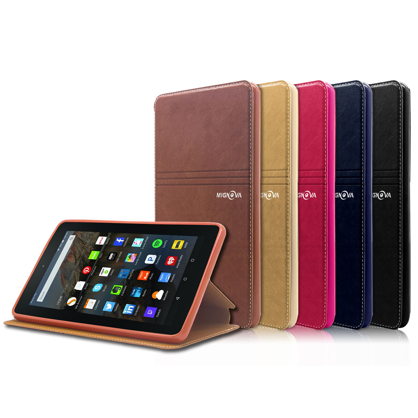 Folio Leather Cover Case For Amazon Kindle Fire 7″ 5th 7th 8th 2019 Gen