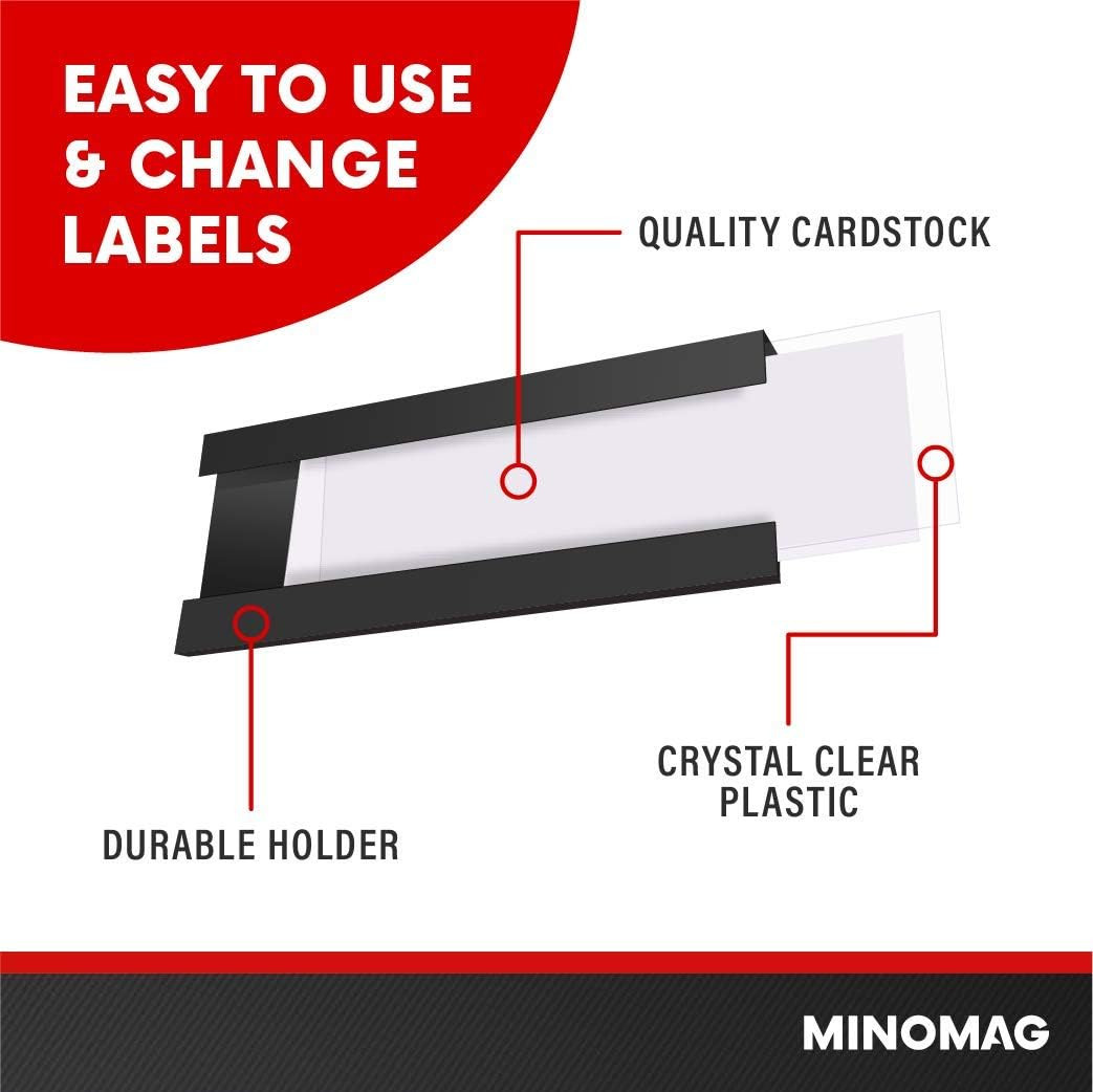25pcs Magnetic Labels for File Cabinets, 1×3 inches | C Channel Magnetic Label H