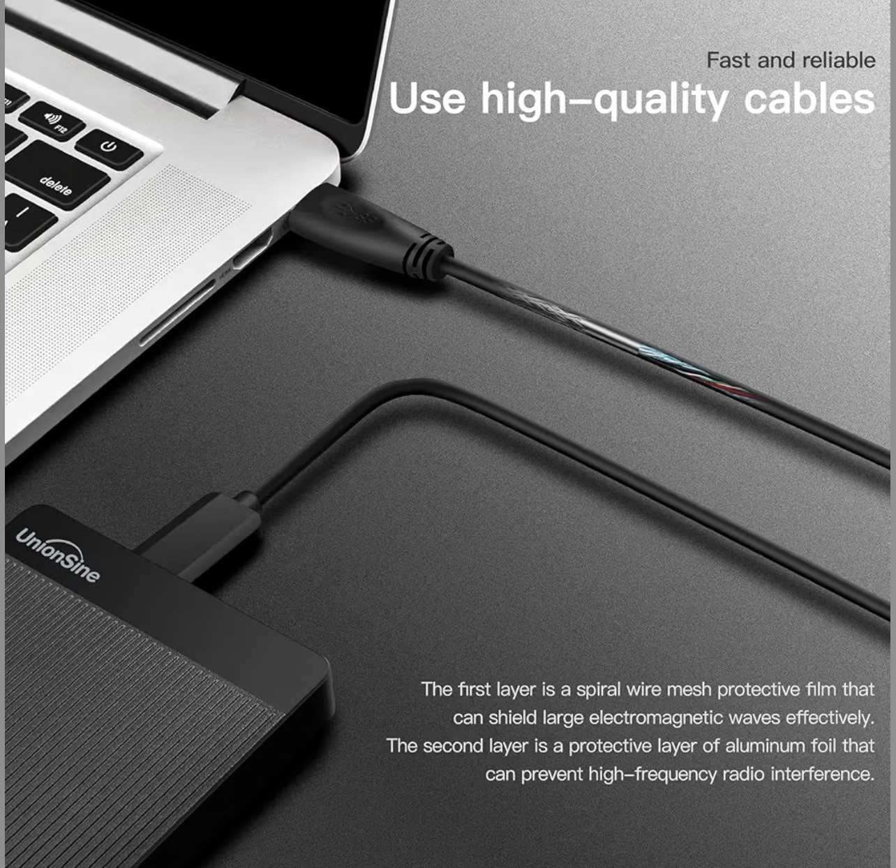 UnionSine 2TB Ultra Slim Portable External Hard Drive HDD