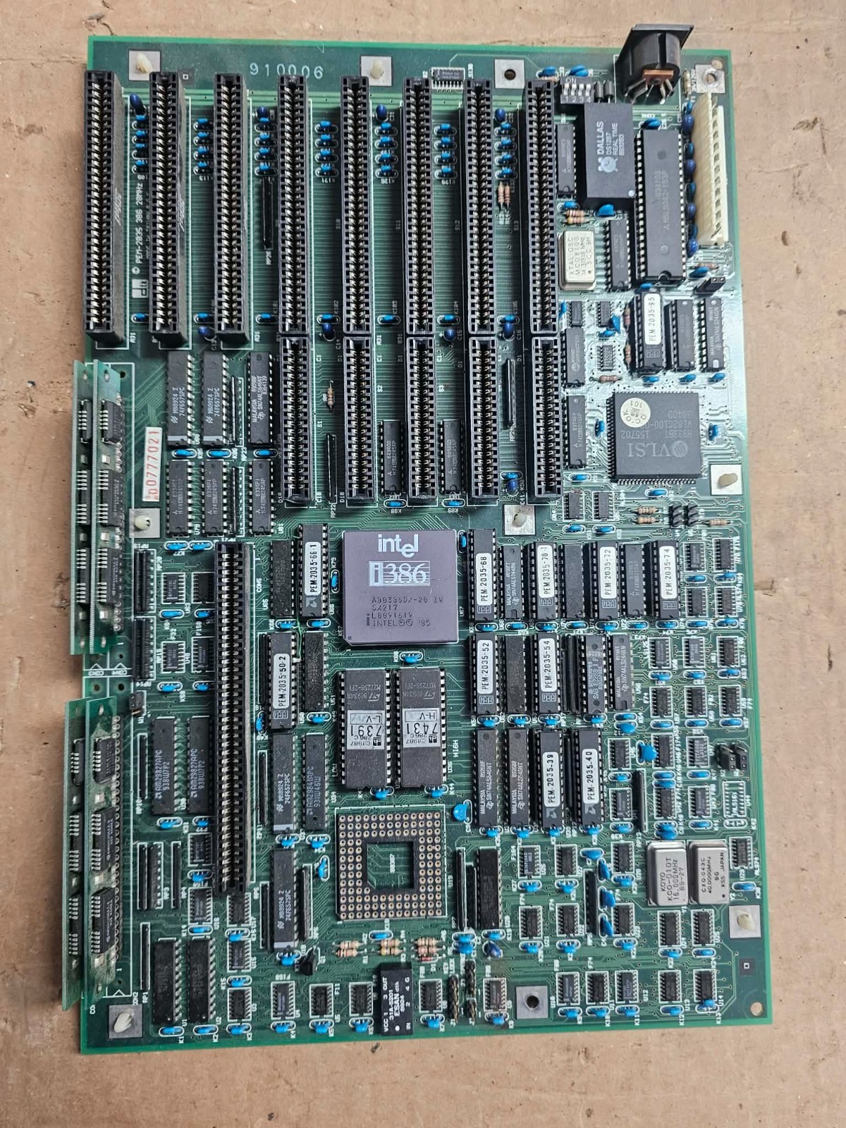 DTK PEM-2035 386DX-20 Motherboard MathCo Modern Dallas 1287 1MB SIPP RAM Posts
