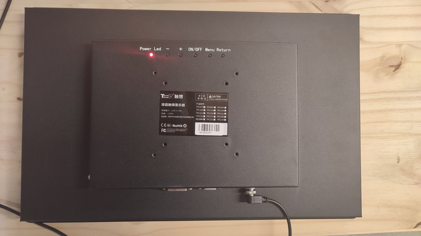 17.4 inch Industrial Metal Frame Wall Embedded Mount Lcd Display Touch Monitor