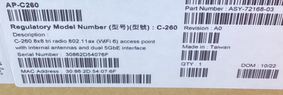 Arista AP-C260 Wireless Access Point – Wi-Fi 6