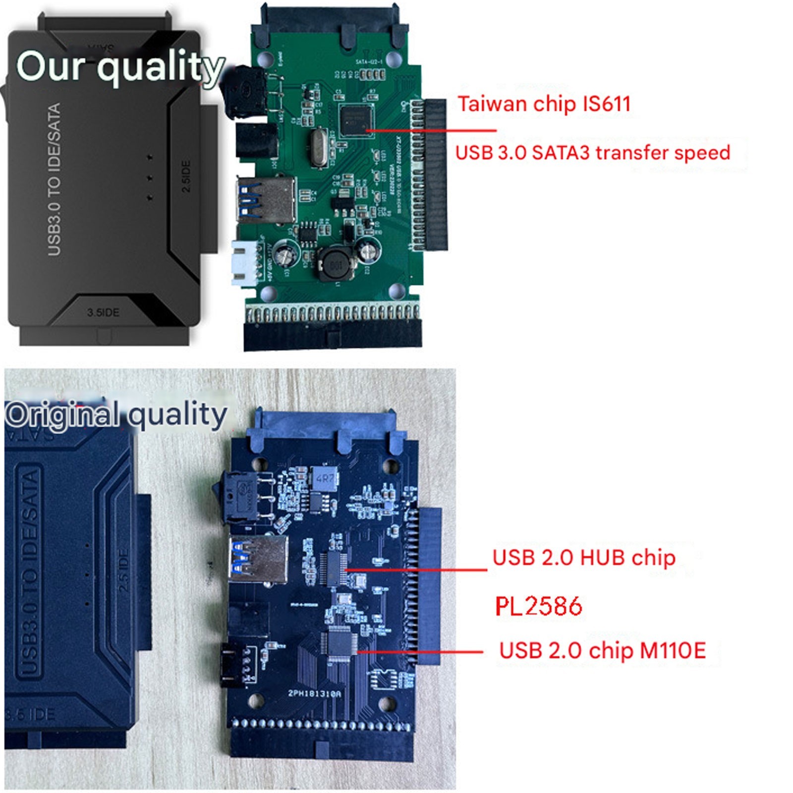 USB 3.0 to IDE & SATA Converter External Hard Drive Adapter Kit 2.5″/3.5″ Cable