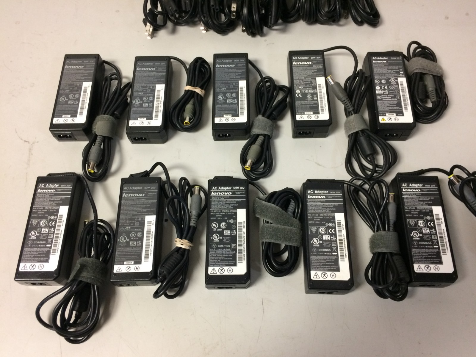 LOT of 10 Lenovo 90W 20v 4.5a AC Power Adapters (Big barrel jack w/pin)