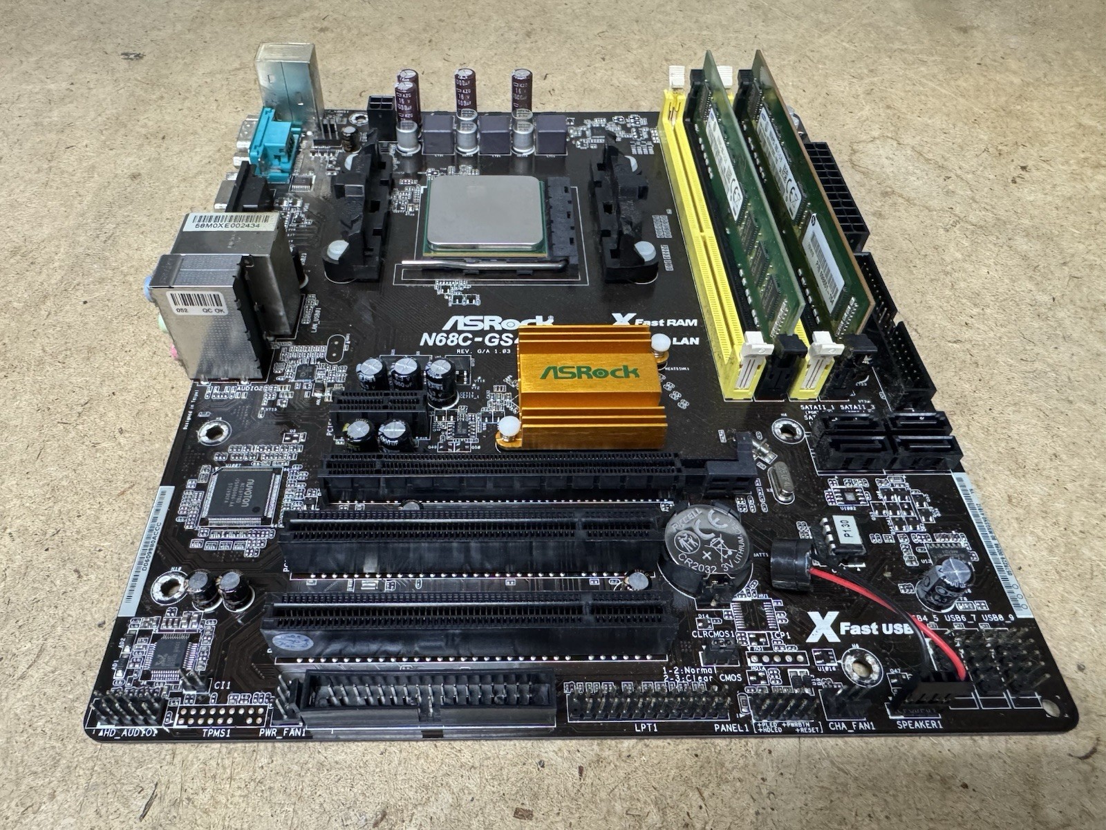 ASRock N68C-GS4 FX Mobo + FX6300 CPU + 16GB DDR3 RAM + GTX470 GPU Combo Tested