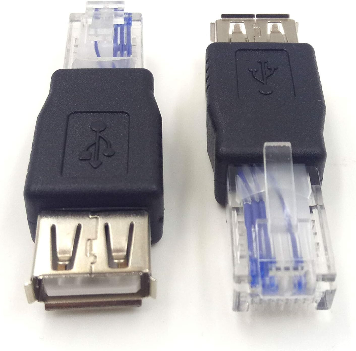 (2-Pack) USB – RJ45, USB2.0 a Female to RJ45 Ethernet Male AF-8P8C Connector, US