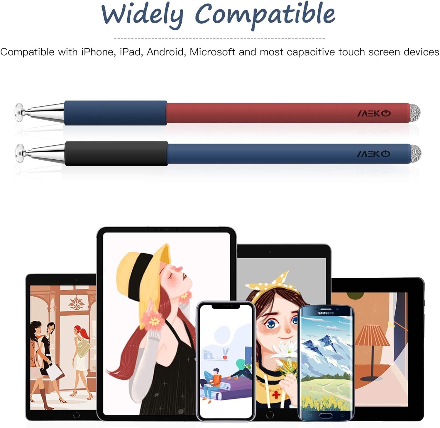 Touch pen iPad iPhone Android MEKO stylus pen smartphone two tablet and iphone