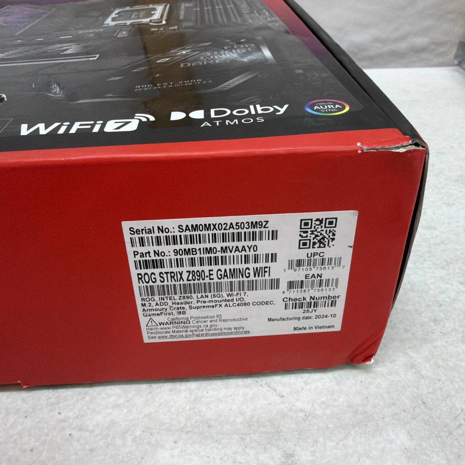 ASUS ROG STRIX Z890-E GAMING WIFI Intel® Z890 LGA 1851 ATX motherboard