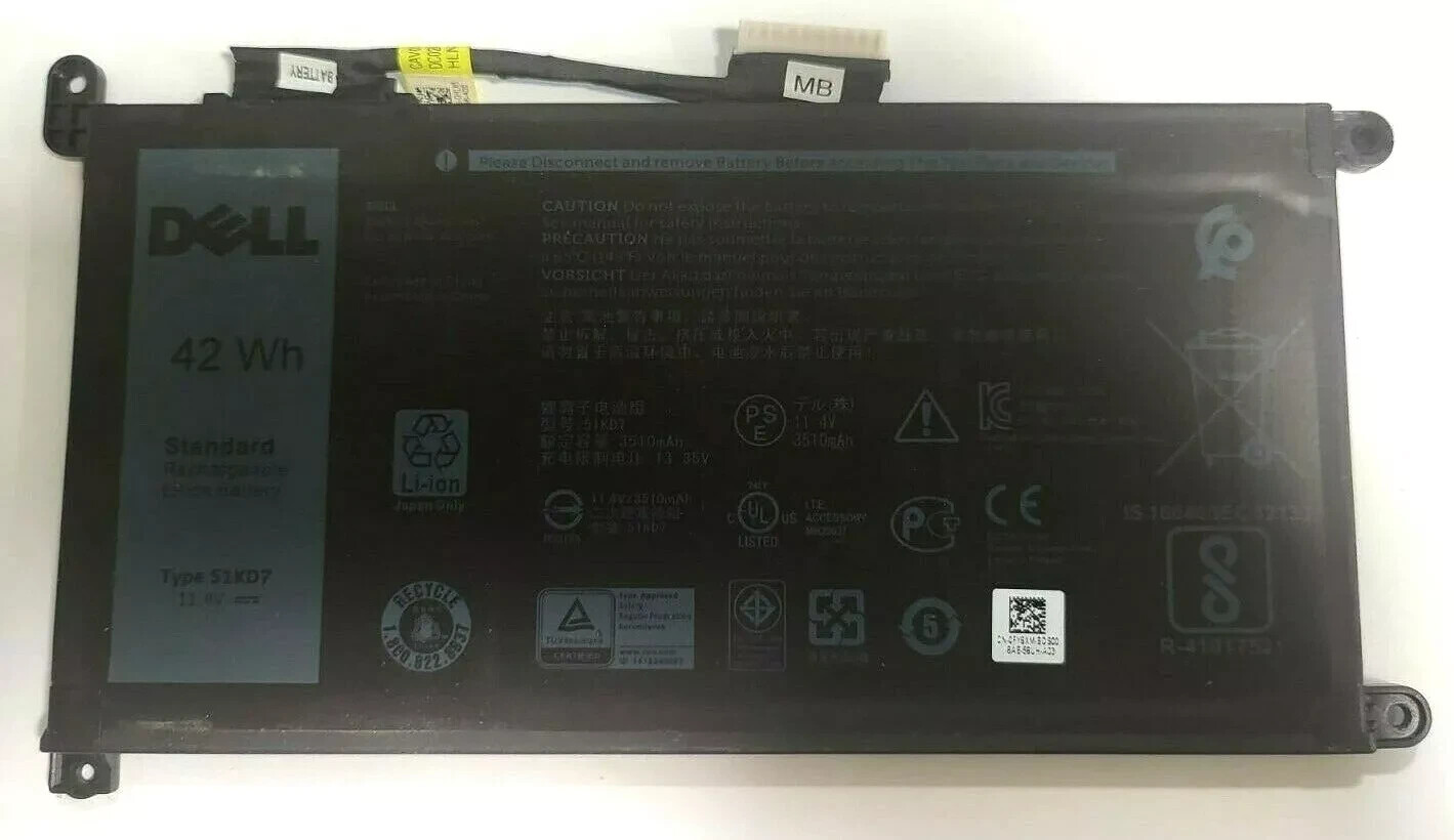 GENUINE DELL CHROMEBOOK 11 3180 3189 11.4V 42WH 3510MAH LAPTOP BATTERY FY8XM