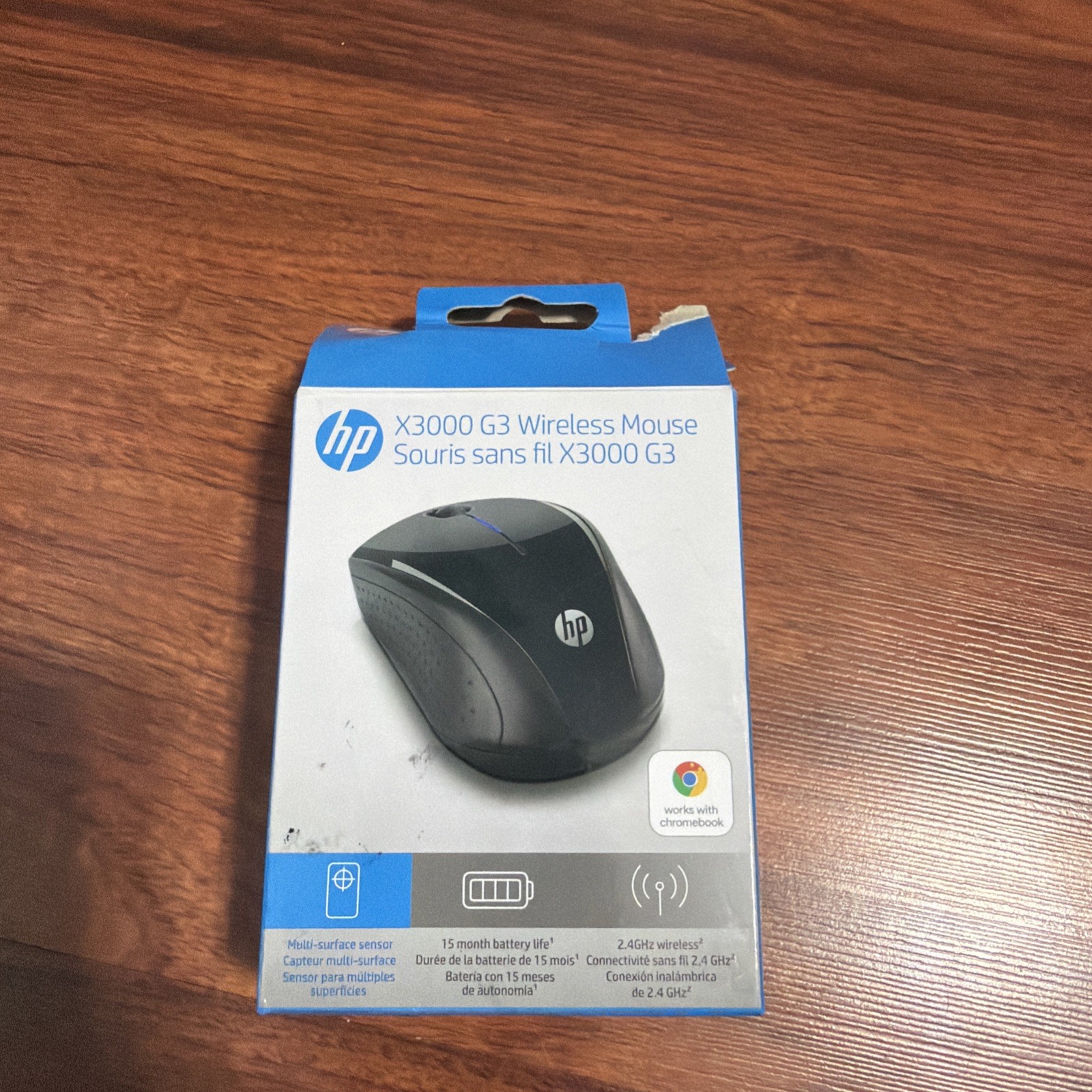 HP – X3000 G3 Wireless Optical Ambidextrous Mouse – Wireless – Jet Black