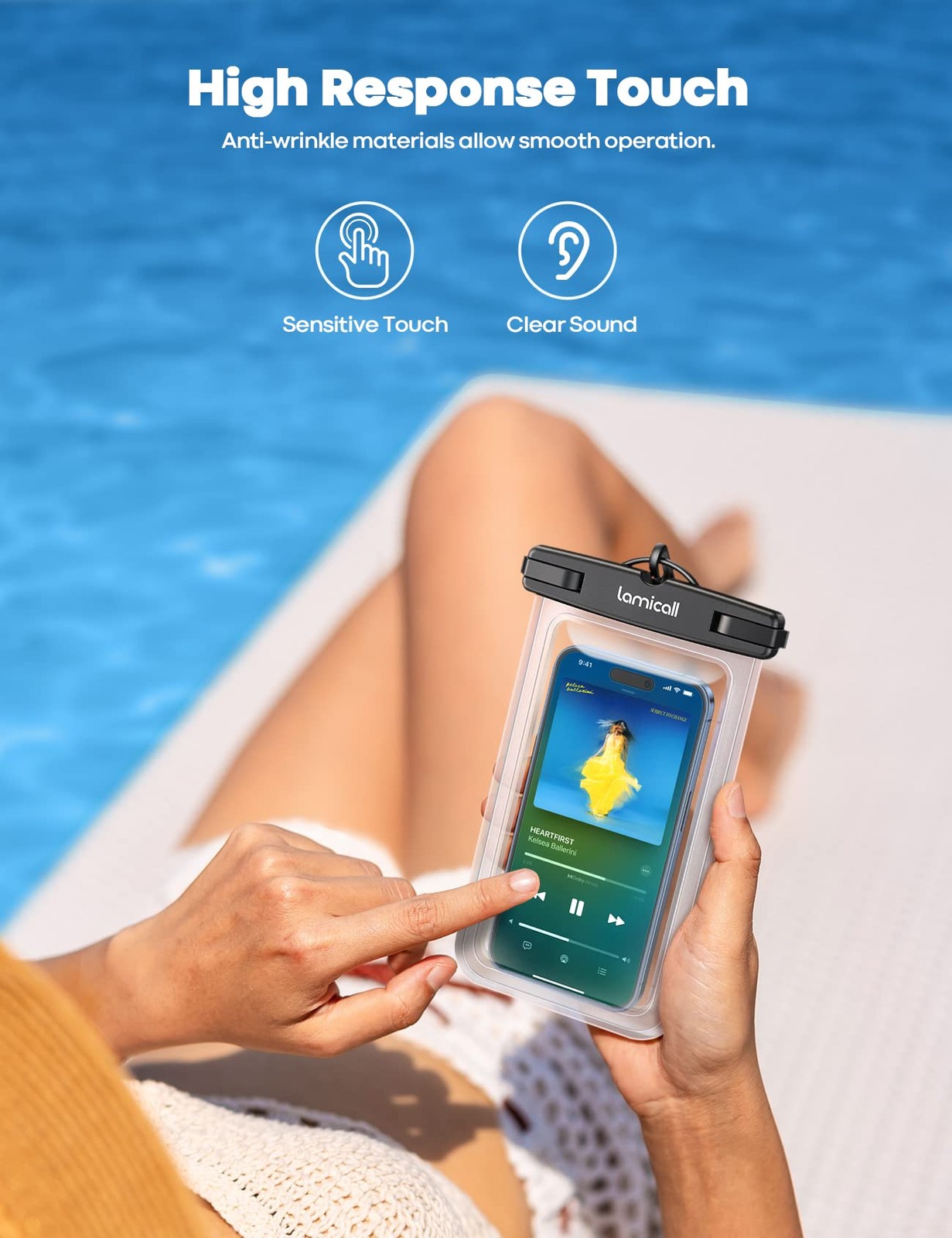 Lamicall Waterproof Phone – 2 Pack Ipx8 Essentials Touch Screen Easy Lock