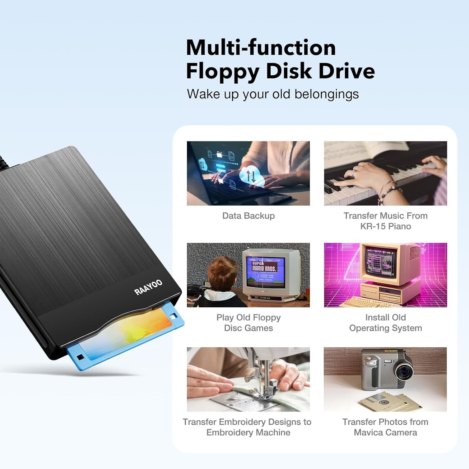 Dust-Resistant 3.5-Inch USB Floppy Disk Drive for Windows – Retrieve Old Files