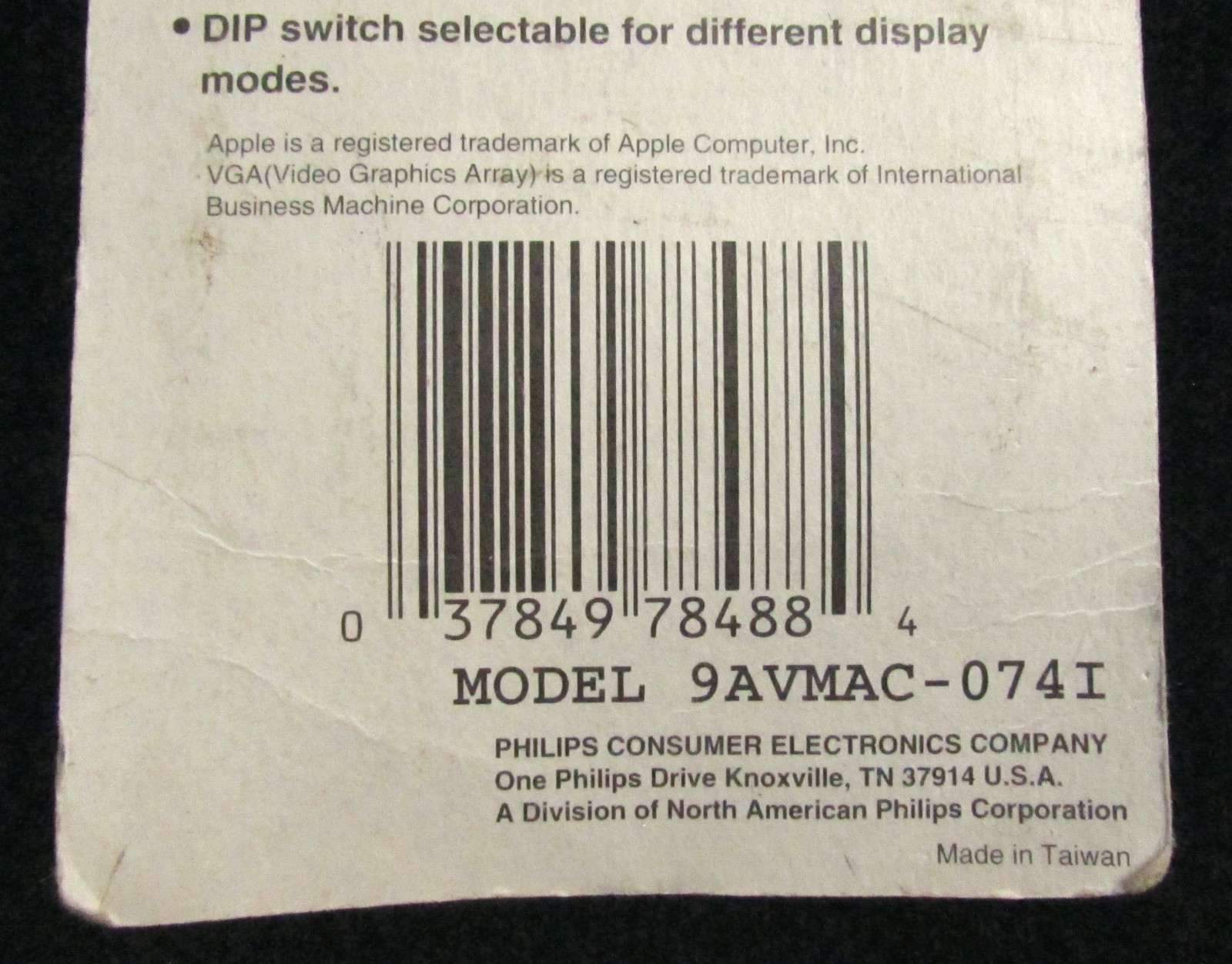 NEW PHILIPS SWITCHABLE ADAPTER for Apple Video Connectors Model 9AVMAC-074I