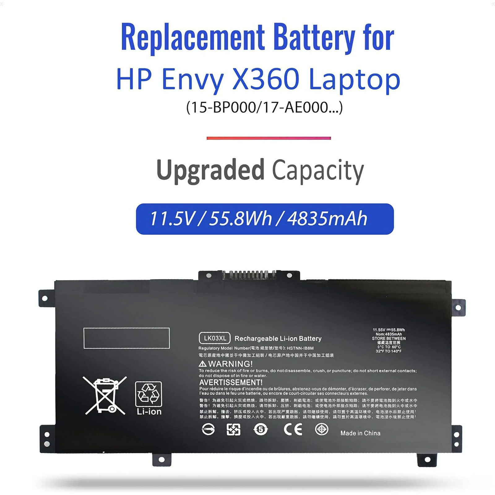 New Battery for HP Envy X360 15m-cp0xxx 15m-cp0011dx 15m-cp0012dx 15m-cp0012dx