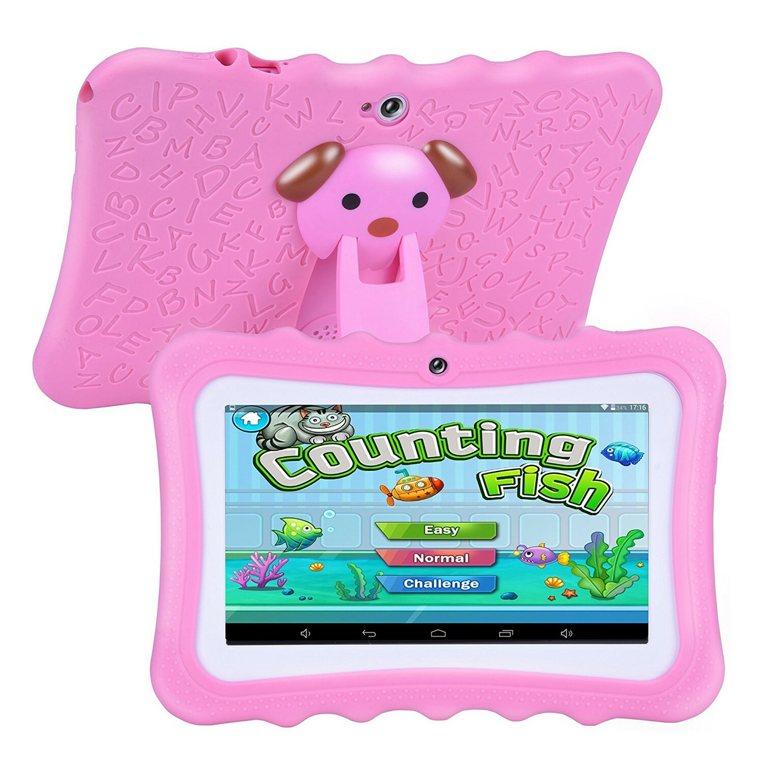 64GB 7 in Android 10 Tablet PC For Kids Quad-Core Dual Cameras WiFi Bundle Case