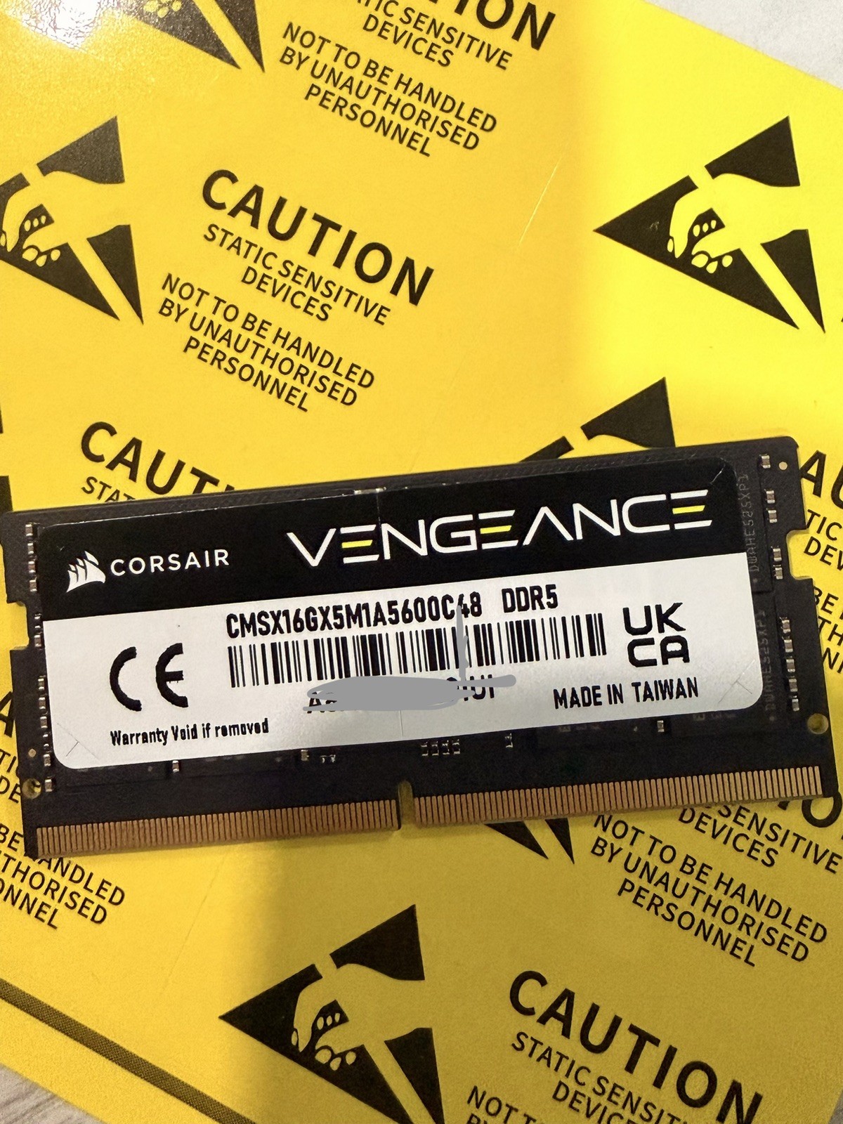 (2R-A) CORSAIR VENGEANCE 16GB 1x DDR5 5600MHz C48 SODIMM RAM CMSX16GX5M1A5600C48