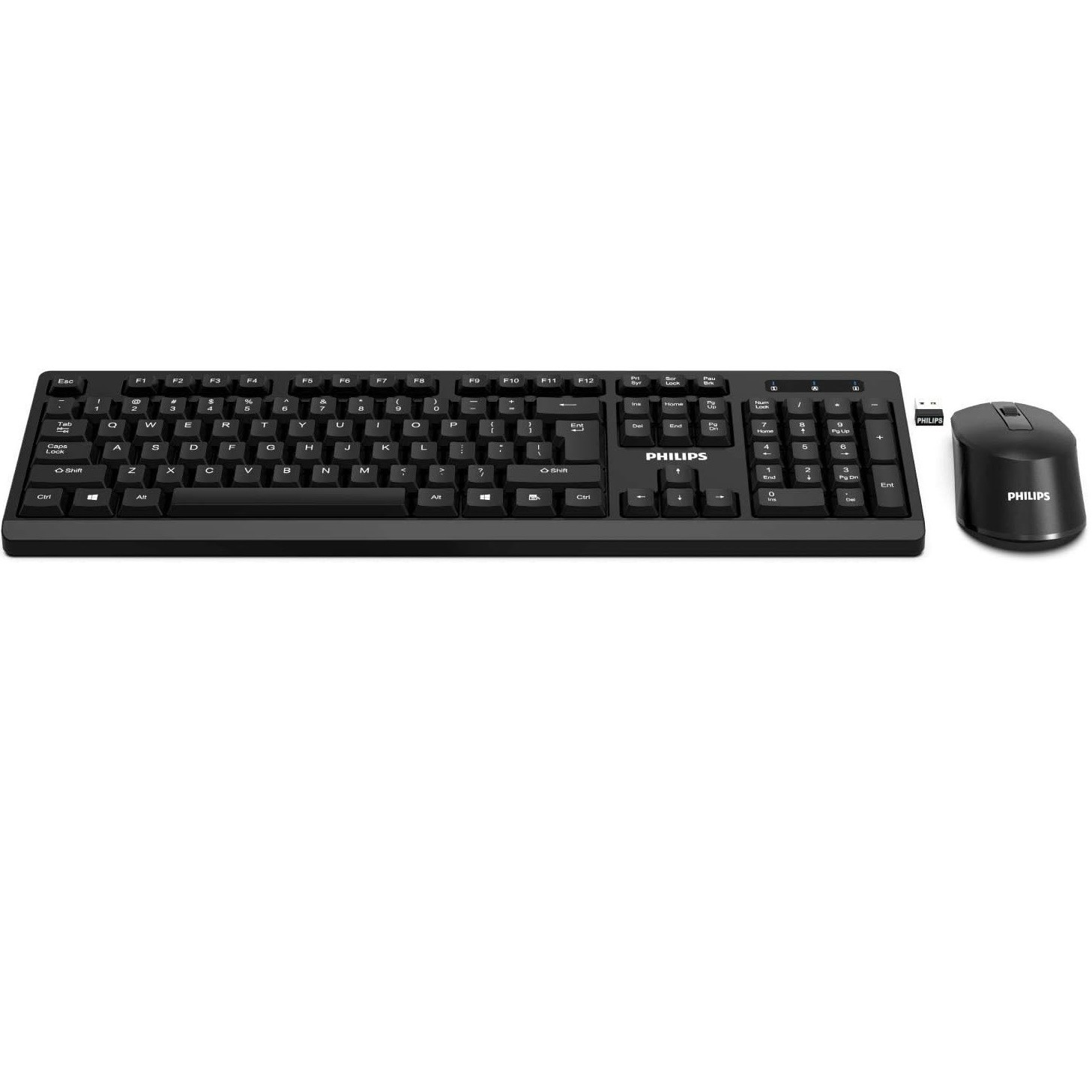 PHILIPS Wireless Keyboard and Mouse Combo | Optimized 2.4GHz Drop-Free Connectio