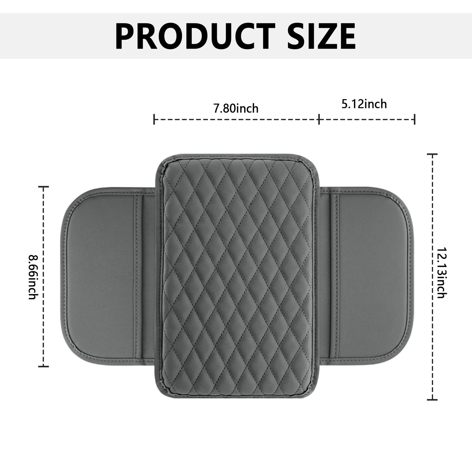 Stacool Upgraded Center Console Cover, Microfiber 12.13*7.80*0.79 inch, Gray
