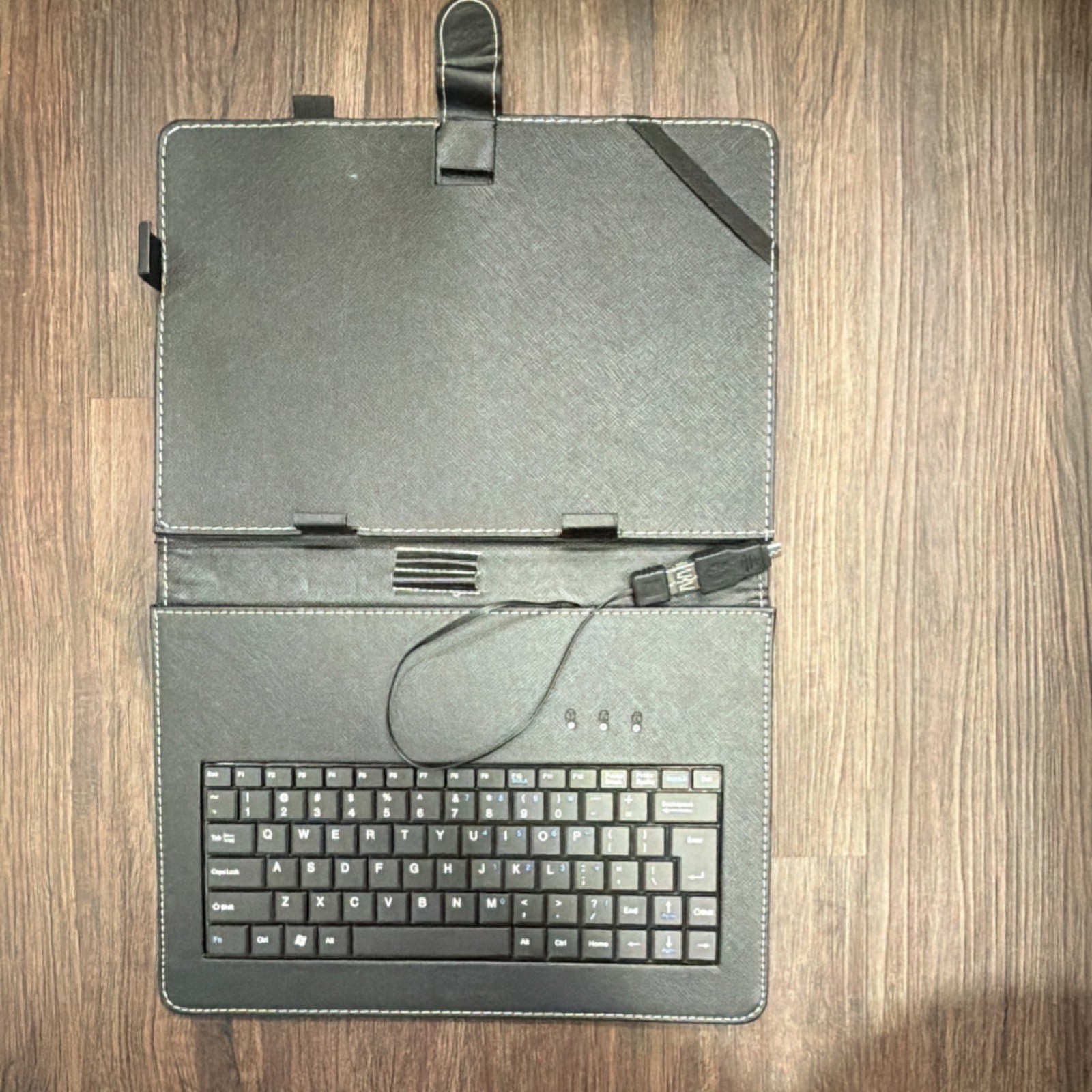 Fosmon Black Synthetic Leather Tablet Keyboard Folio Case with Integrated Stand