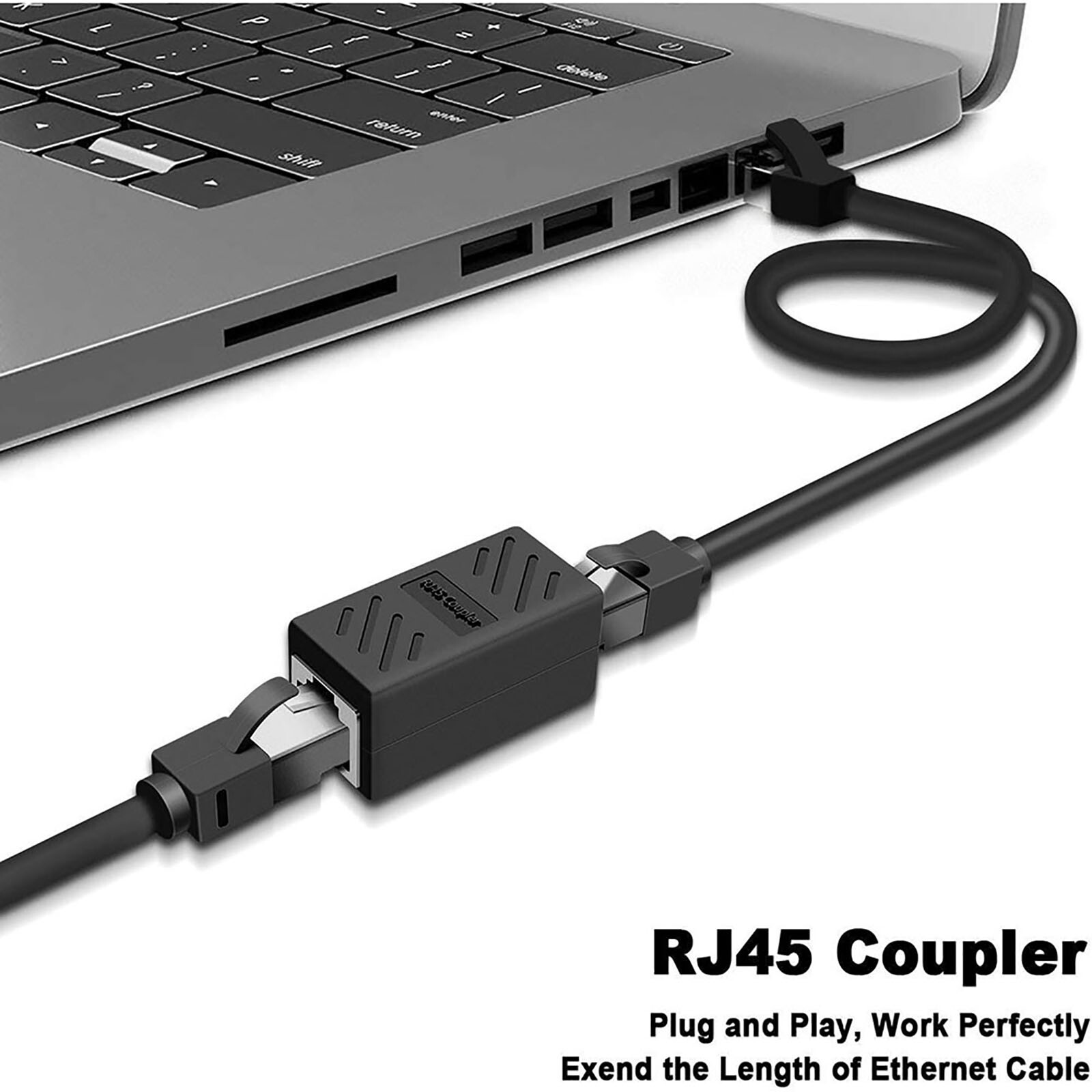 4X RJ45 Inline Coupler Cat7 Cat6 Cat5e Ethernet Network Cable Extender Connector