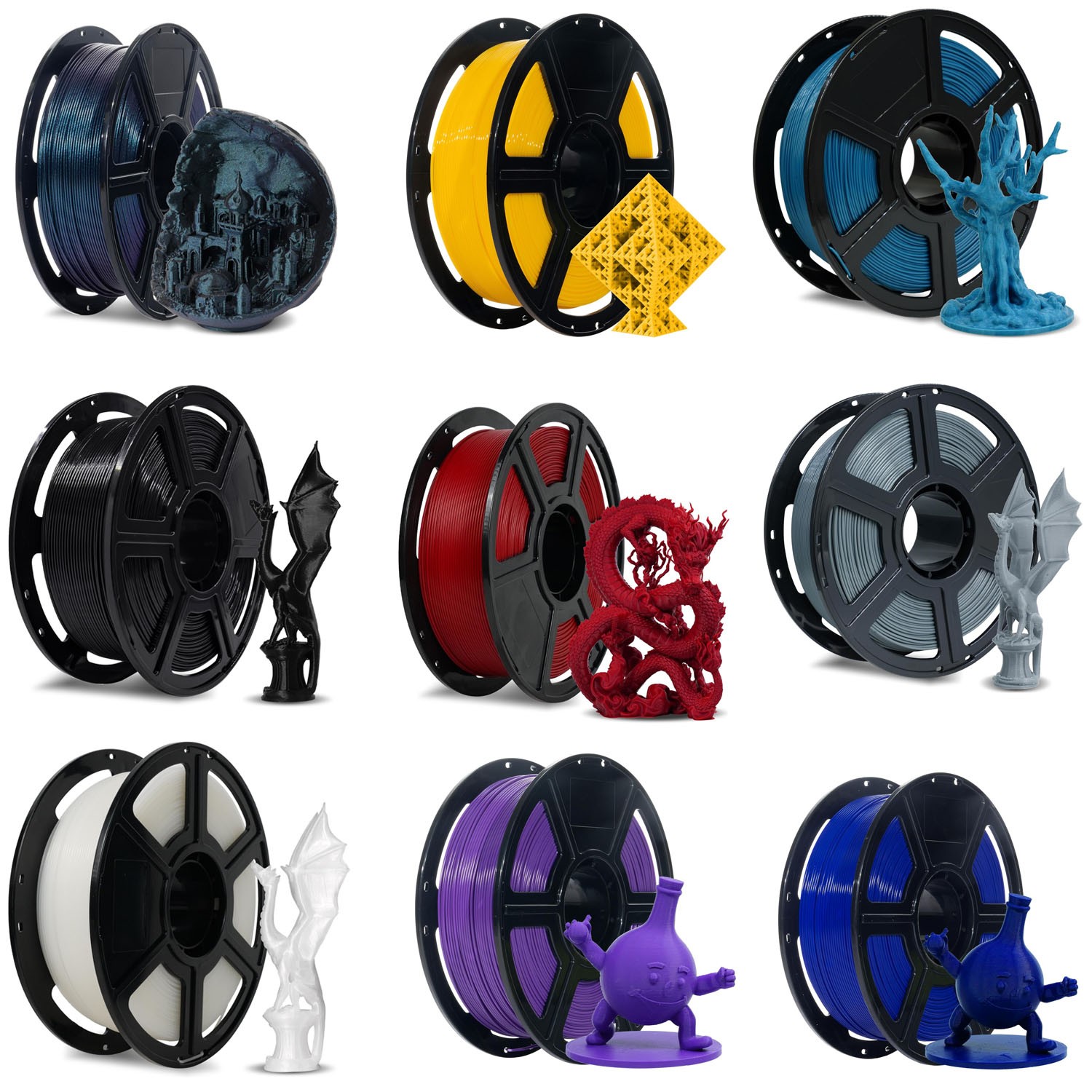 FLASHFORGE 3D Printer Filament Rapid PLA Filament 1.75mm 1KG Max500mm/s Printing